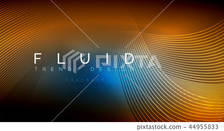 Digital flowing wave particles abstract background Digital flowing wave particles abstract background 44955833
