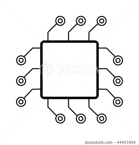 Computer chip icon. Accessories for digital devices 44955993