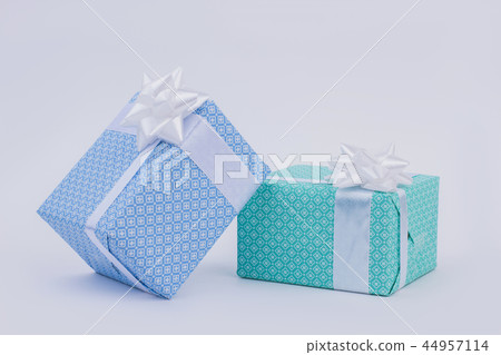 Gift boxes with bow on light background. 44957114