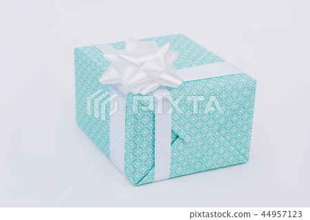 Christmas gift box with white bow isolated. Christmas gift box with white bow isolated. 44957123
