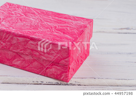 Luxury pink gift box on white background. 44957198