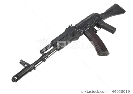 modern kalashnikov AK 74M assault rifle on white 44958019