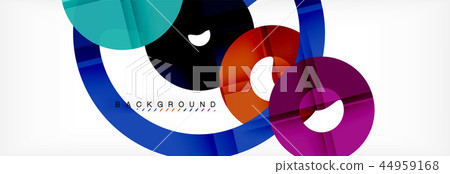 Colorful rings on grey background, modern geometric pattern design. Vector business or technology 44959168