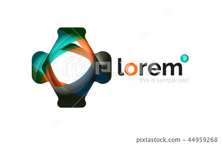 Abstract geometric design logo made of flowing elements 44959268