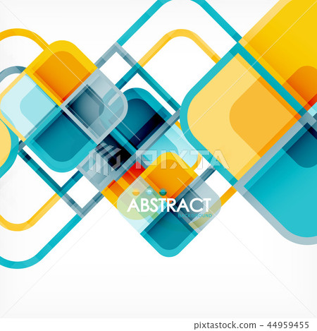 Colorful round squares modern geometric background Colorful round squares modern geometric background 44959455