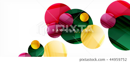 Glossy colorful circles abstract background, modern geometric design 44959752