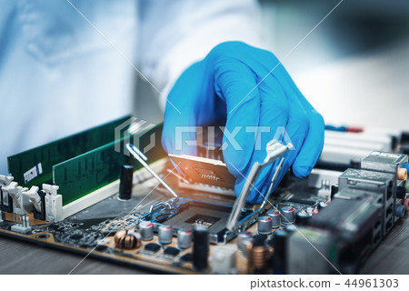 Closeup of computer technician researcher  44961303