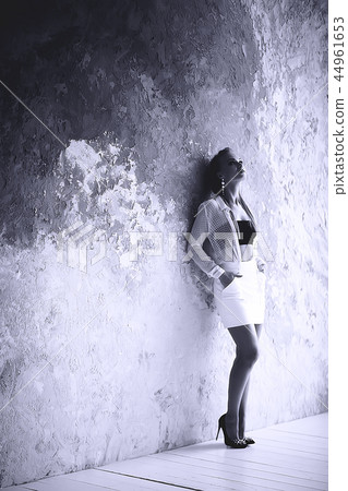 glamor model in studio / professional beautiful model young adult girl in studio with makeup bright 44961653