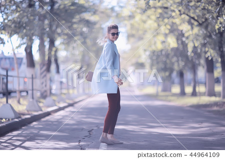 spring, female seasonal portrait / walk happy girl outdoors, spring mood girl spring, female seasonal portrait / walk happy girl outdoors, spring mood girl 44964109