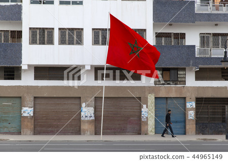 Moroccan flag waving 44965149