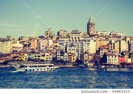 Galata Tower from ancient times in Istanbul Galata Tower from ancient times in Istanbul 44965433