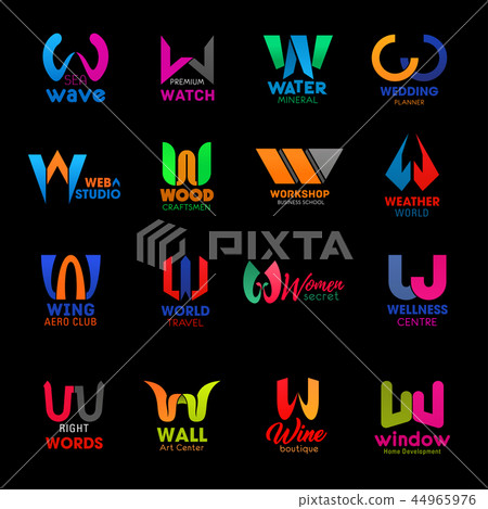 W letter icons modern business company design 44965976