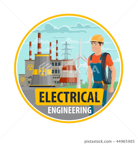 Electrical energy power engineering vector poster 44965985