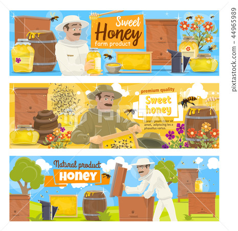 Beekeeping apiary farm and beekeeper Beekeeping apiary farm and beekeeper 44965989
