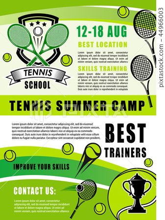 Tennis sport summer camp training, vector 44966003
