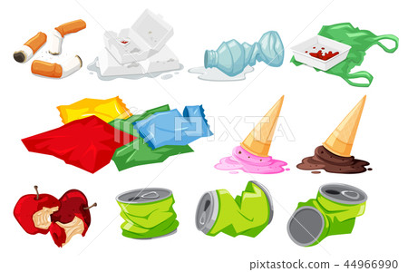 Set of waste on white background Set of waste on white background 44966990