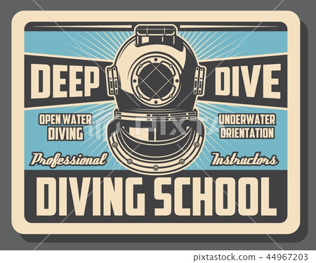Sea diving sport school training retro poster Sea diving sport school training retro poster 44967203