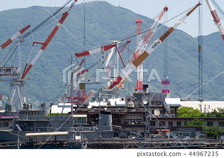 Landscape of a crane standing on a forest 44967235