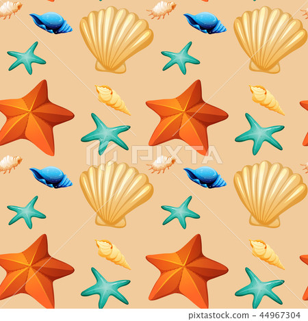 Sea element on seamless pattern 44967304
