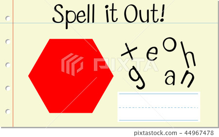 Spell english word hexagon Spell english word hexagon 44967478