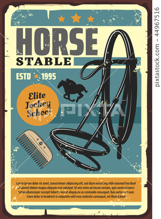 Horse stable elite jockey school grunge poster Horse stable elite jockey school grunge poster 44967516