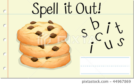 Spell English Word Biscuit Stock Illustration 44967869 Pixta