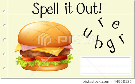 Spell English word burger Spell English word burger 44968125