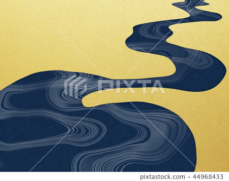 Japanese-Japanese style-Japanese pattern-background-gold leaf-river Japanese-Japanese style-Japanese pattern-background-gold leaf-river 44968433