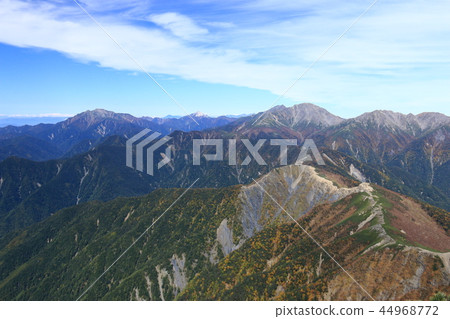 Senjodake, Kaikomagatake, Hakuhosansan, Sen Shionone distant view from the summit of the southern Alps Shiomitake Senjodake, Kaikomagatake, Hakuhosansan, Sen Shionone distant view from the summit of the southern Alps Shiomitake 44968772
