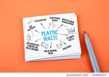Plastic waste concept. Waste collection and recycling Plastic waste concept. Waste collection and recycling 44968854