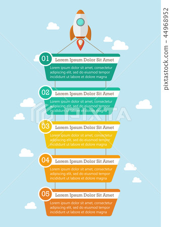 Rocket with banner infographic 44968952