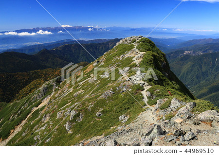 View the Central Alps Norikuradake Northern Alps Mizuho Taka Peak from the southern peak of Shiomikami Peak to the eastern peak View the Central Alps Norikuradake Northern Alps Mizuho Taka Peak from the southern peak of Shiomikami Peak to the eastern peak 44969510