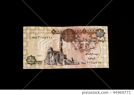Egyptian banknote, Temple of Ramses II at Abu Simbel, one Egyptian Pound 44969771