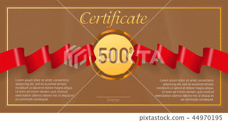 Gift Certificate with red award ribbon 44970195