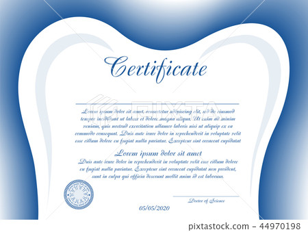 Simple certificate or diploma for dentistry 44970198