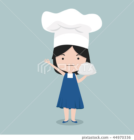 Small girl wear chef character - Stock Illustration [44970336] - PIXTA