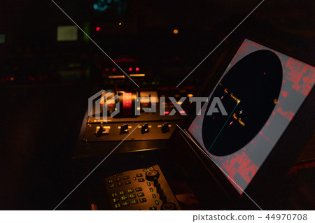 Marine navigational equipment on modern ship or vessel Marine navigational equipment on modern ship or vessel 44970708