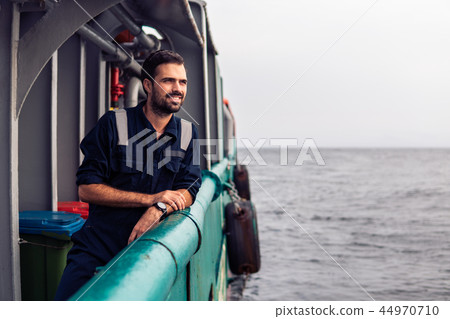 Marine Deck Officer or Chief mate on deck of vessel or ship 44970710