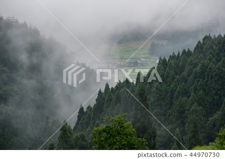 Rice terraces of rainy weather Takashima city Shiga Prefecture 44970730
