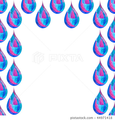 Watercolor Rain Drops Frame For Text Hand Stock Illustration