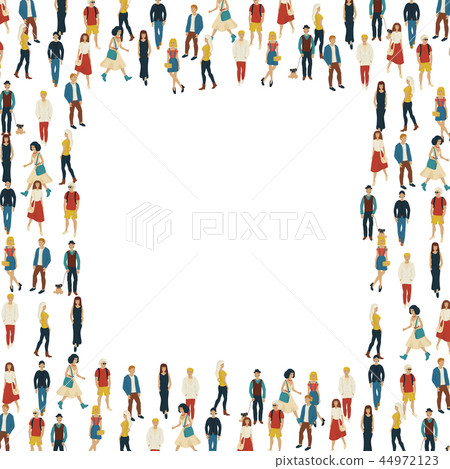 Large group of people in the shape of square. Vector illustration 44972123