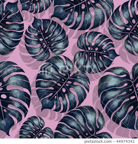 Jungle monstera leaf seamless pattern 44974342
