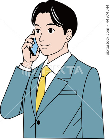 Salesman holding a smartphone 44974344