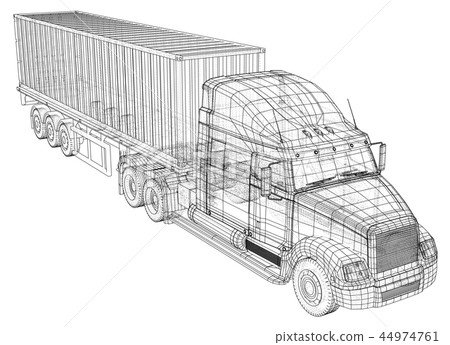 Download Vector Truck Abstract Drawing Wire Frame Stock Illustration 44974761 Pixta