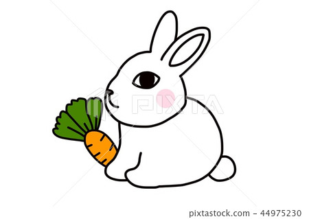 White Rabbit Munching on a Carrot Stock Vector - Illustration of gain,  cartoon: 135560628