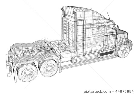 Commercial Delivery Cargo Truck vector for brand identity and advertising isolated. Created 44975994