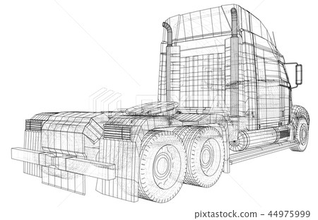 Commercial Delivery. Tracing illustration of 3d. EPS 10 vector format isolated on white. 44975999