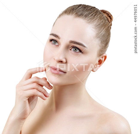 Beautiful portrait of young sensual woman. Skincare concept. Beautiful portrait of young sensual woman. Skincare concept. 44976051