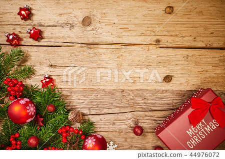 christmas gifts decoration on antique  wooden 44976072