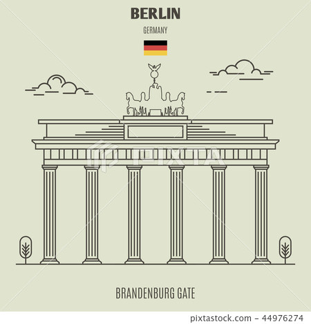 Brandenburg Gate in Berlin, Germany. Landmark icon Brandenburg Gate in Berlin, Germany. Landmark icon 44976274